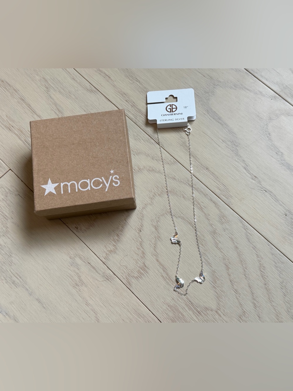 Giani Bernini Sterling Silver Butterfly Necklace - Macy's Packaging NWT